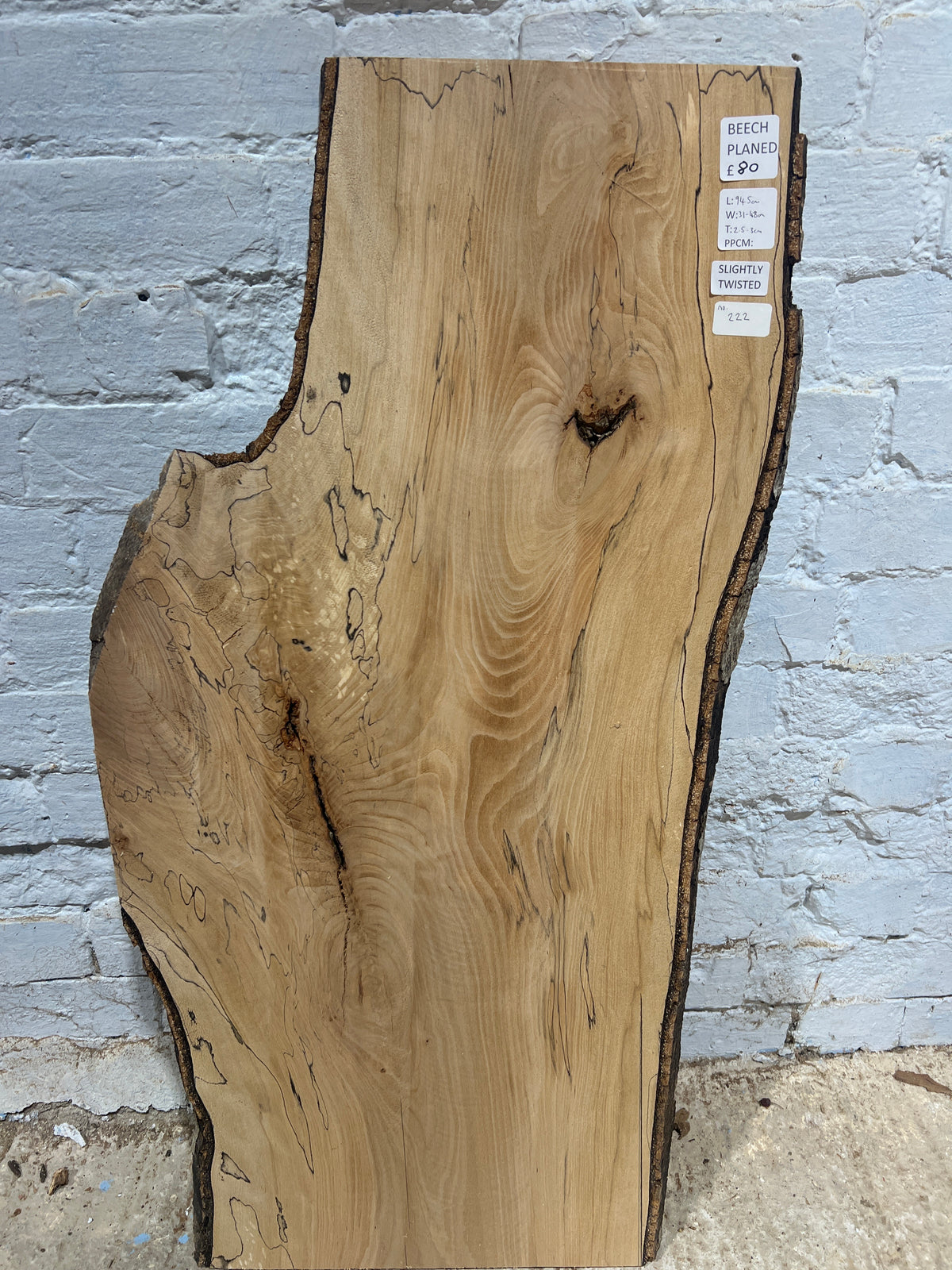 Beech No 222 - 945x310-480x25-30mm Planed