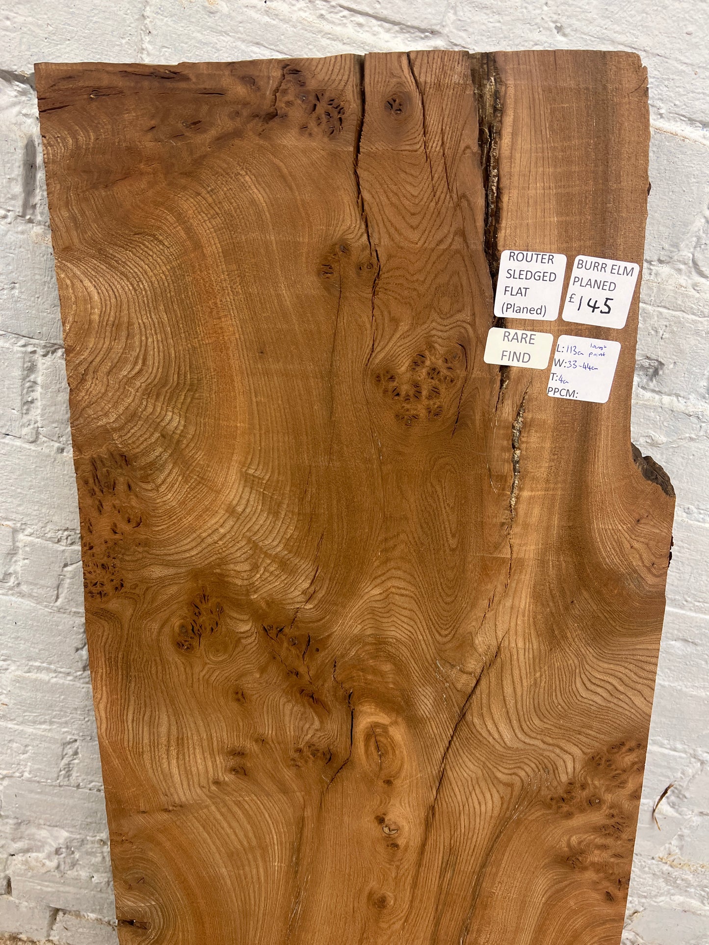 Burr Elm No 55 - 1130x330-440x40mm Planed