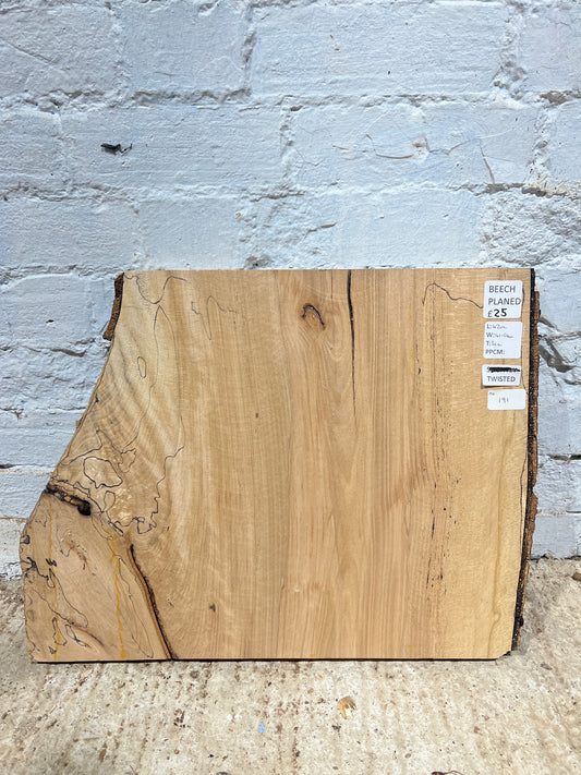 Spalted Beech No 191 - 420x410-540x30mm Planed