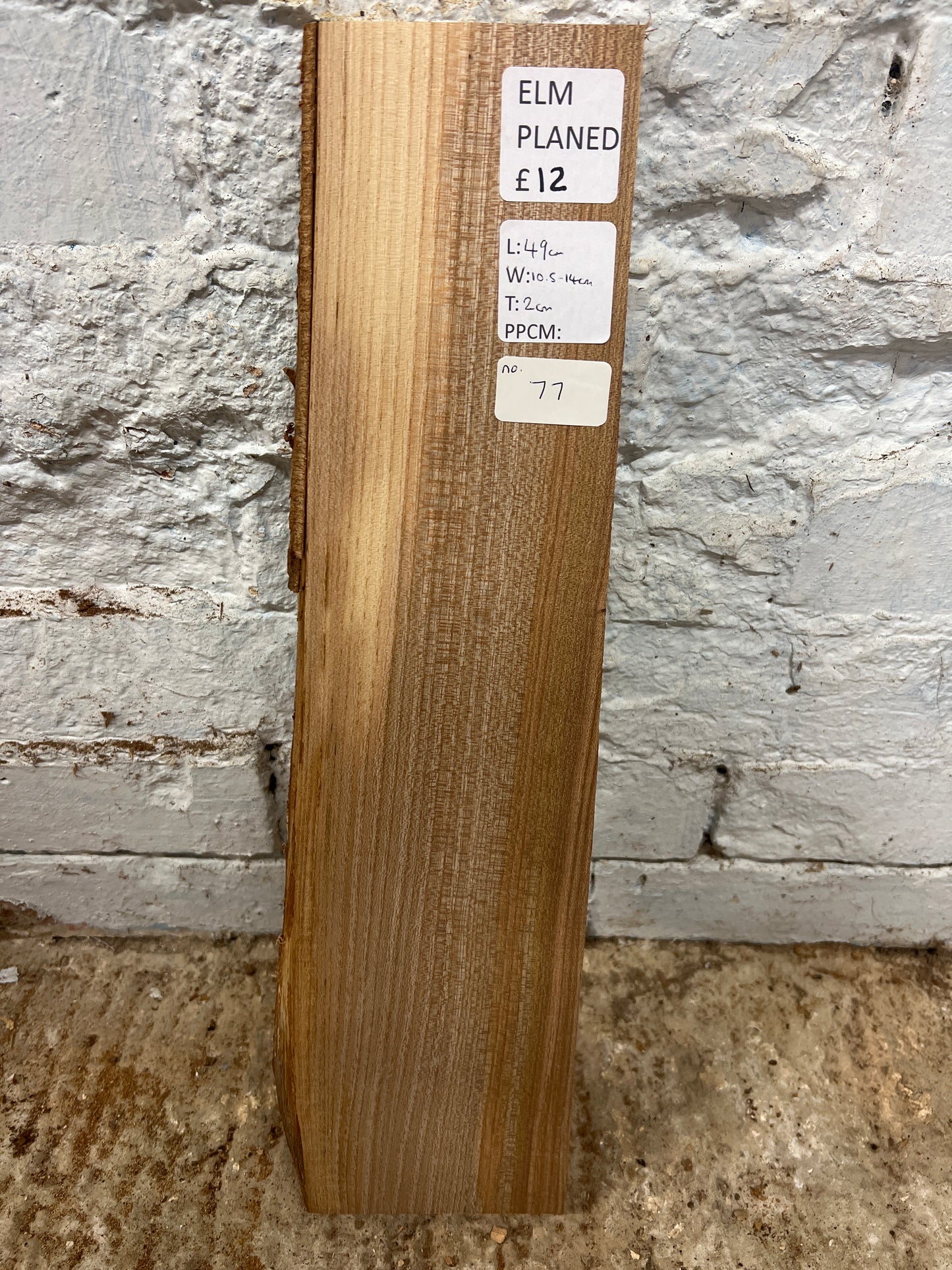 Elm No 77 - 490x105-140x20mm Planed