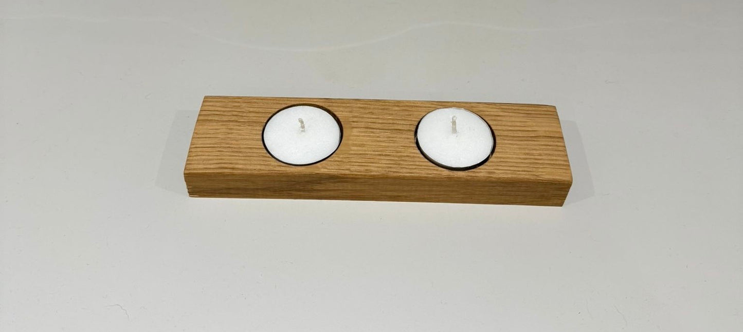 English Oak - 2 tea light holder