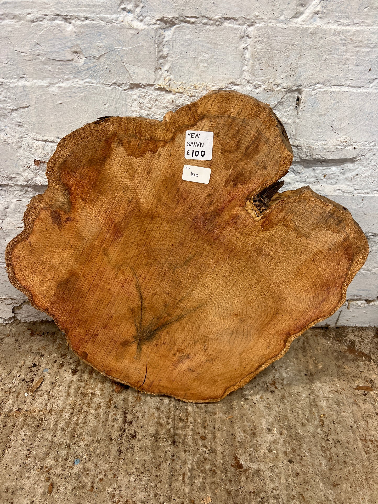 Yew No 100 - 540x500x50mm Sawn