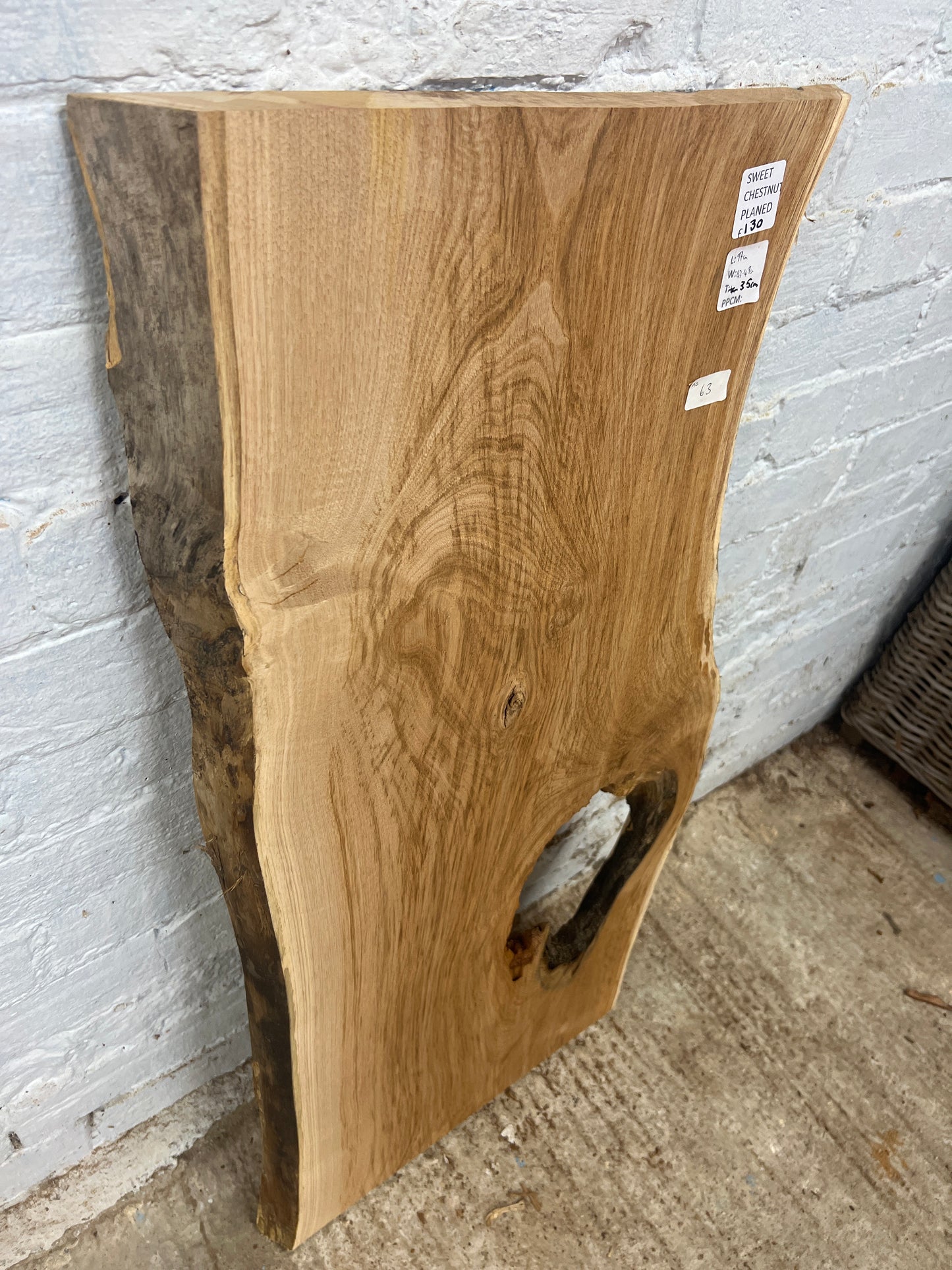 Sweet Chestnut No 63 - 970x430-490x35mm Planed