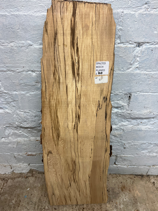 Spalted Beech No 6 - 750x140-240x40mm Planed