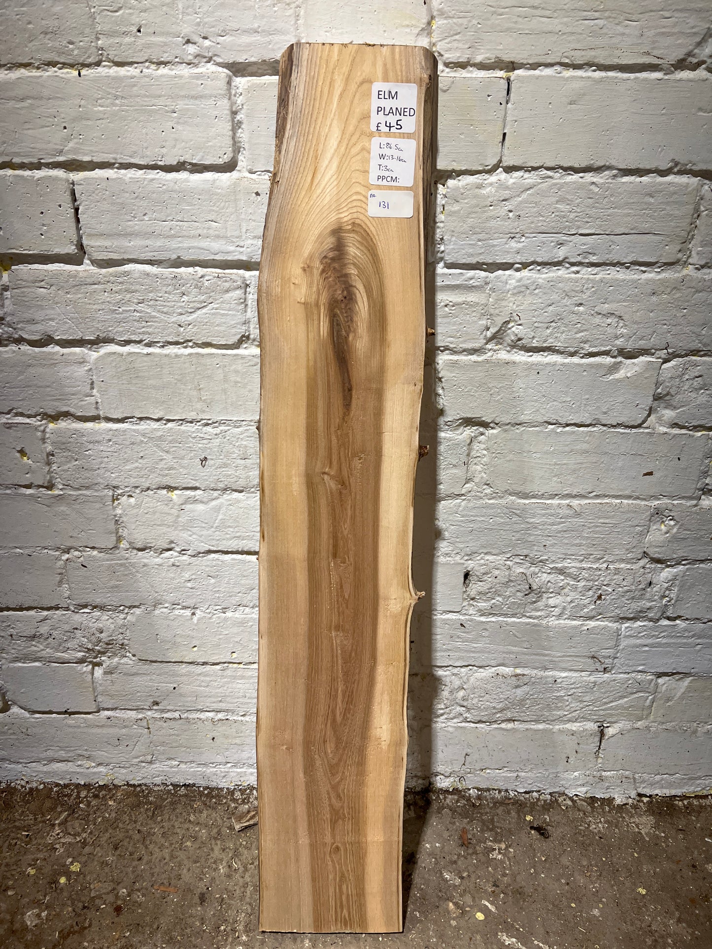 Elm No 131 - 865x130-160x30mm Planed
