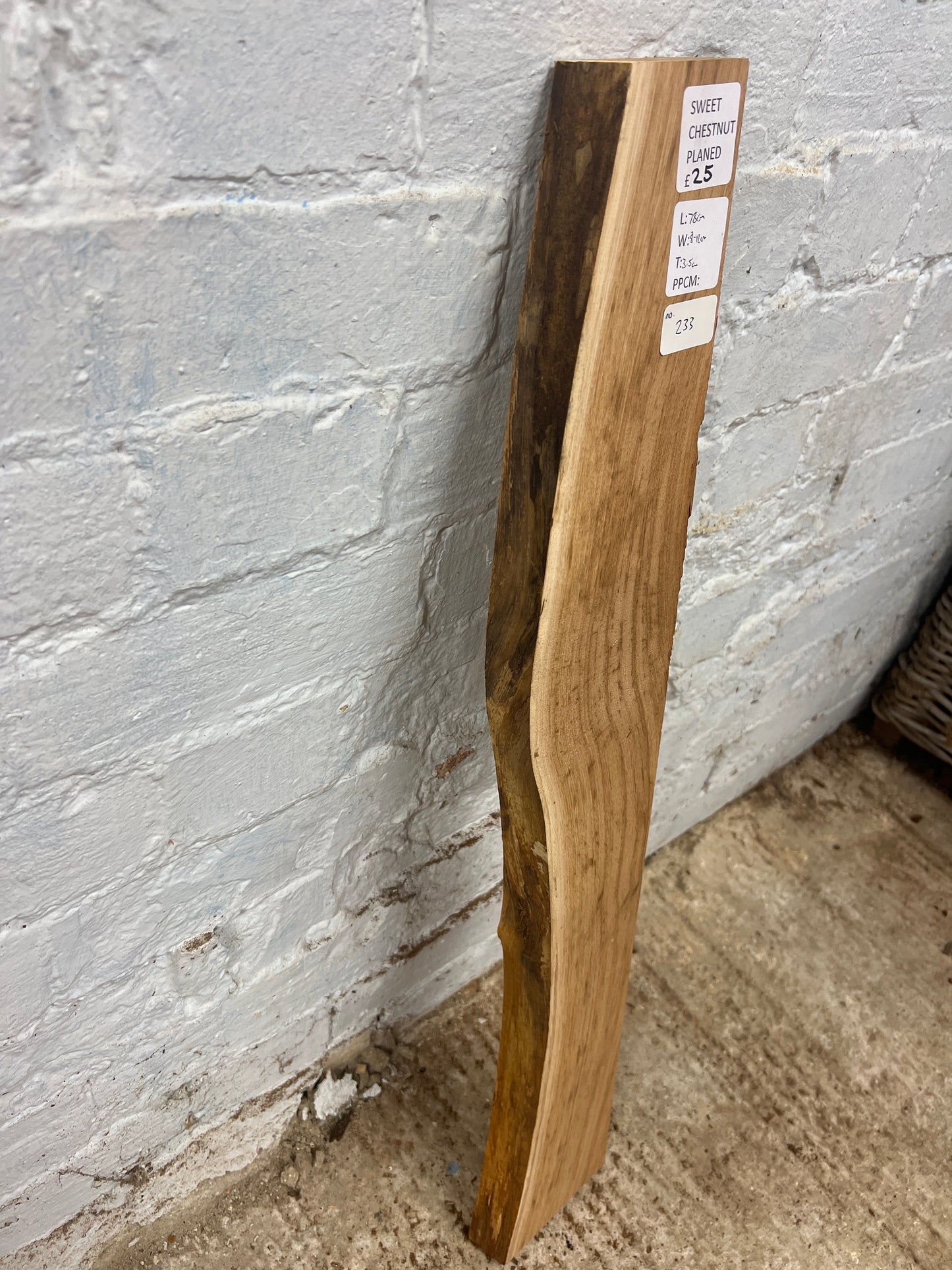 Sweet Chestnut No 233 - 780x80-120x35mm Planed
