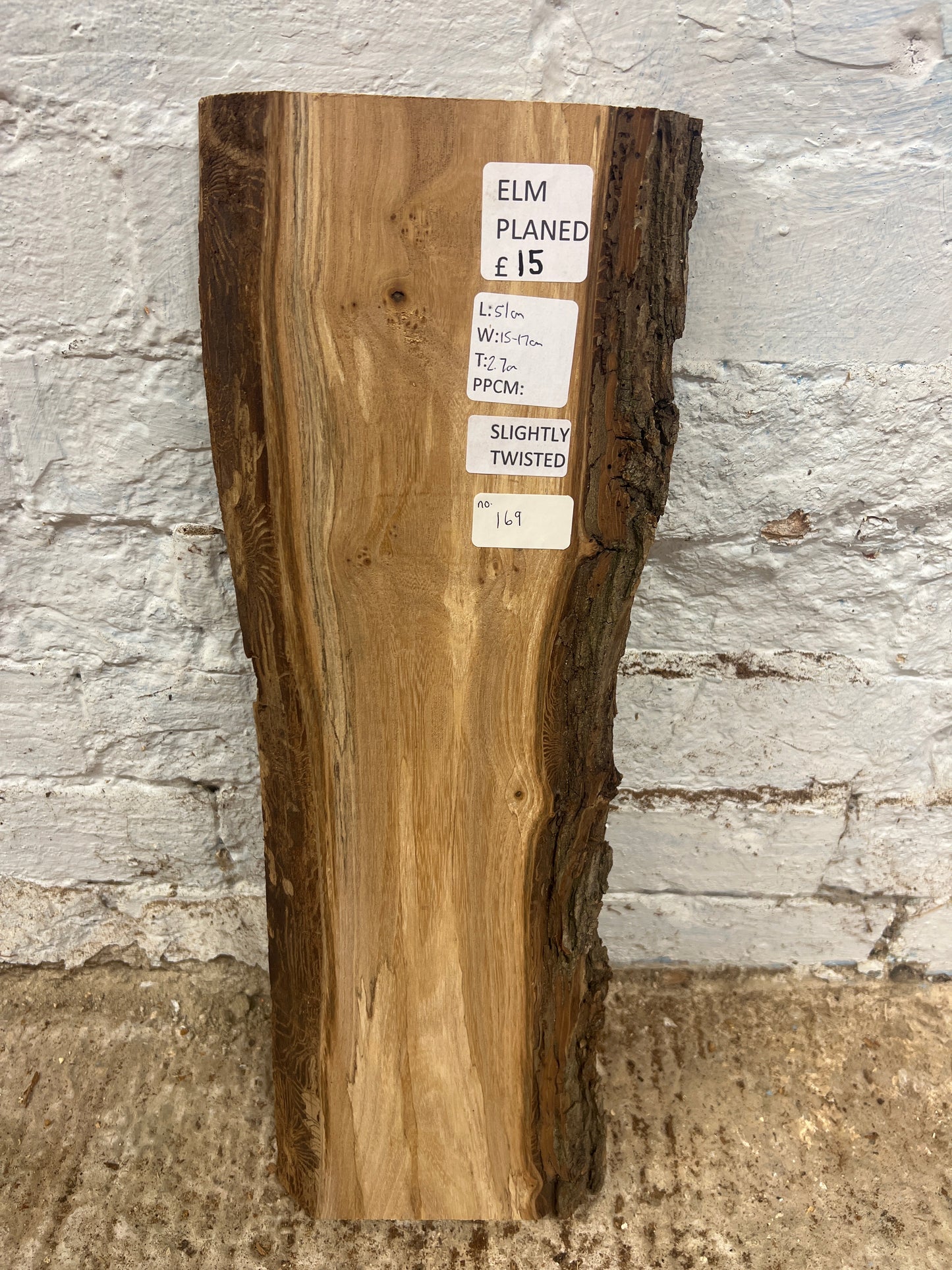 Elm No 169 - 510x150-170x27mm Planed