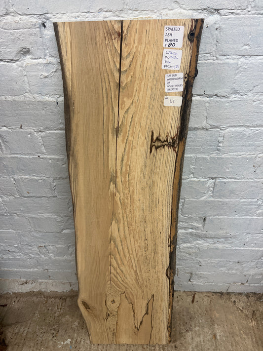 Spalted Ash No 67 - 1062x290-330x30mm Planed