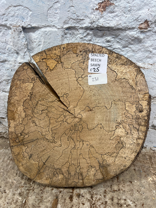 Spalted Beech Round No 232 - 290x300x50mm Sawn