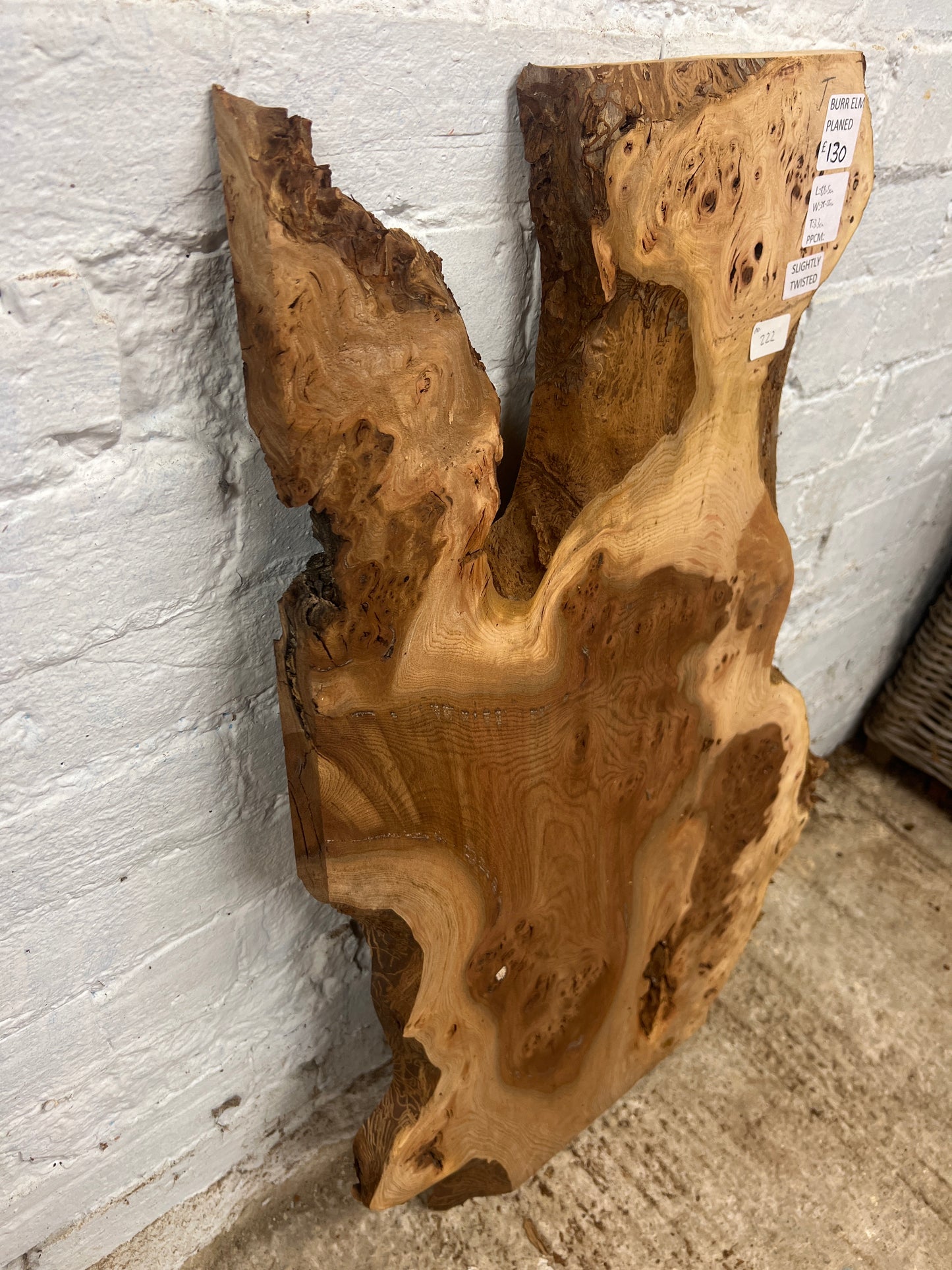 Burr Elm No 222 - 885x380-550x33mm Planed
