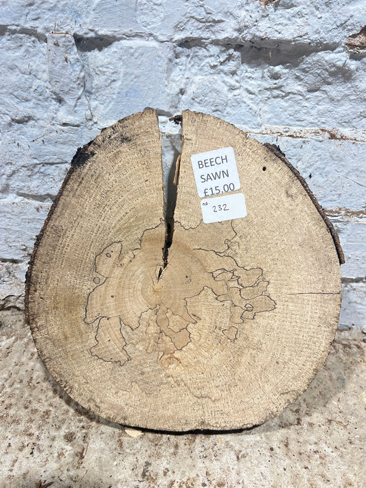 Spalted Beech Round No 232 - 280x280x50mm Sawn