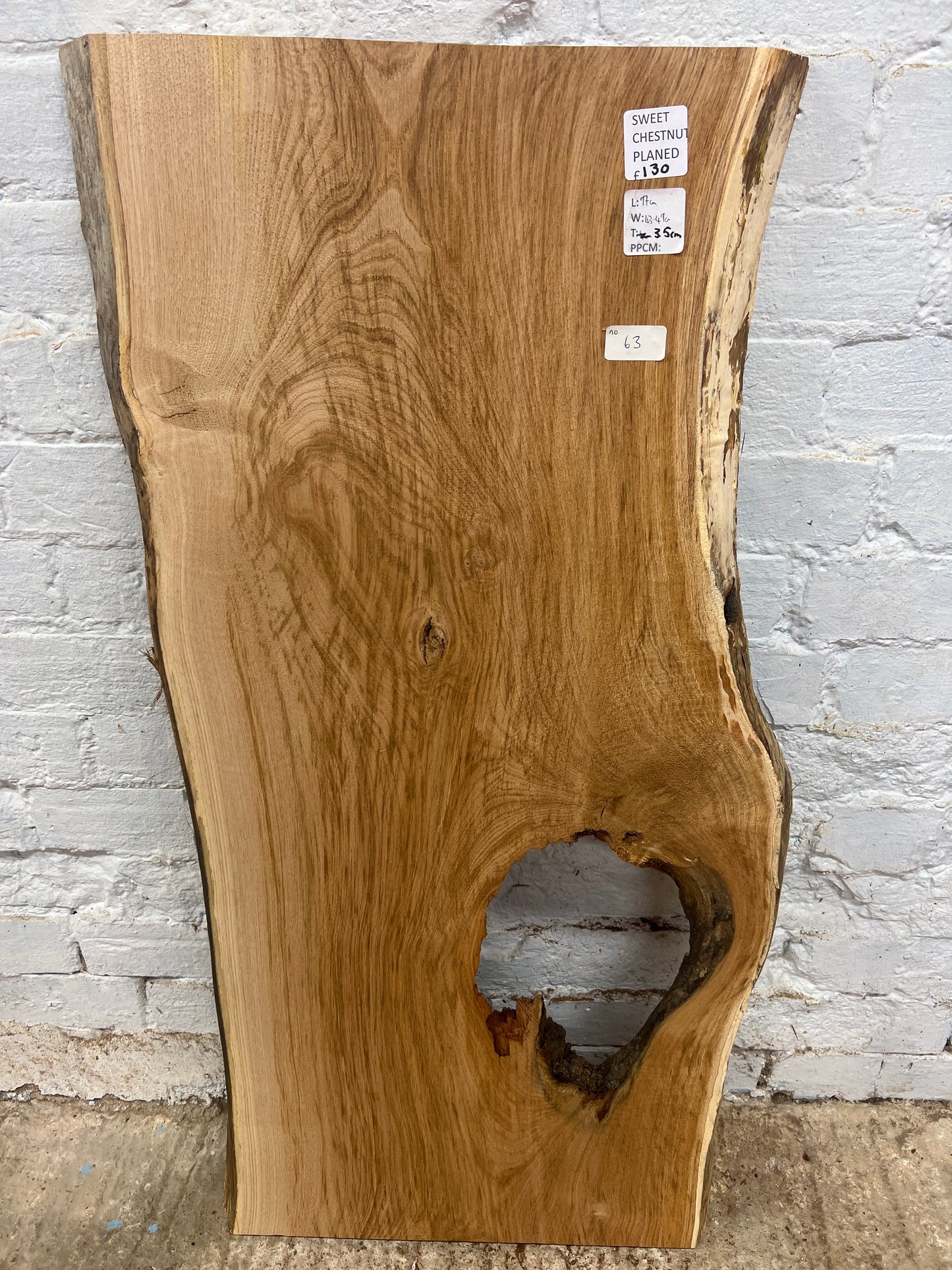 Sweet Chestnut No 63 - 970x430-490x35mm Planed