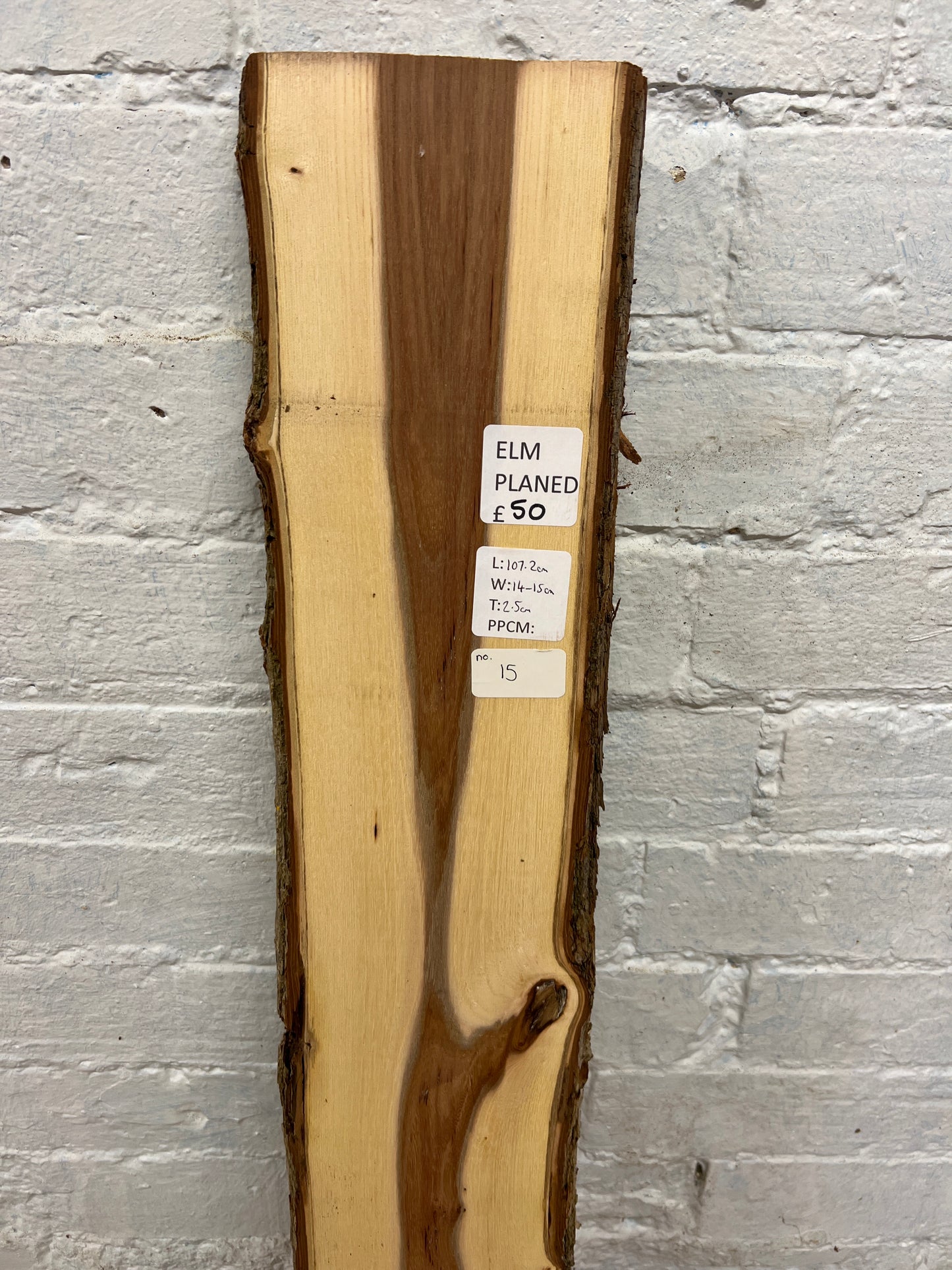 Elm No 15 - 1072x140-150x25mm Planed