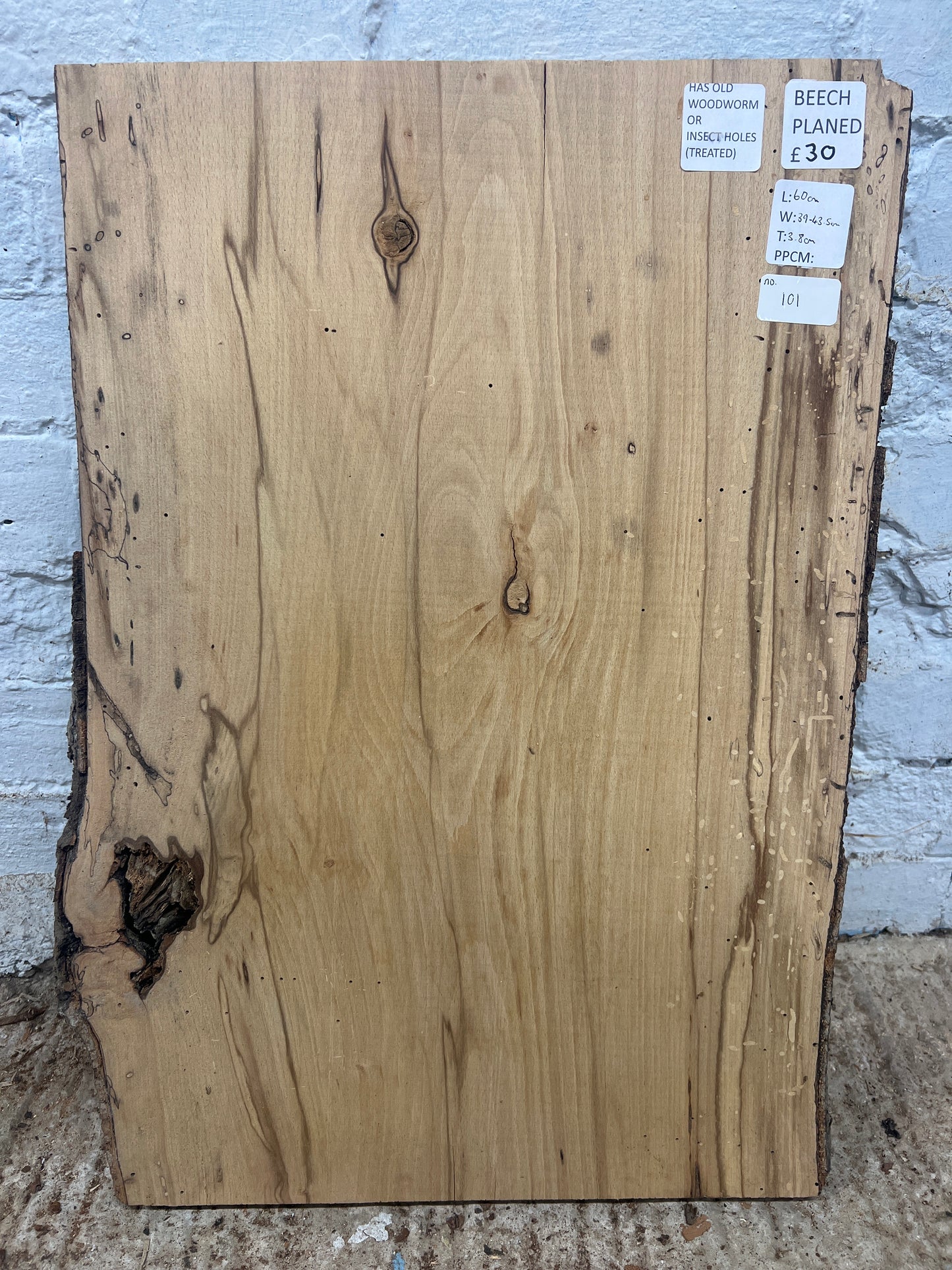 Beech No 101 - 600x390-435x38mm Planed