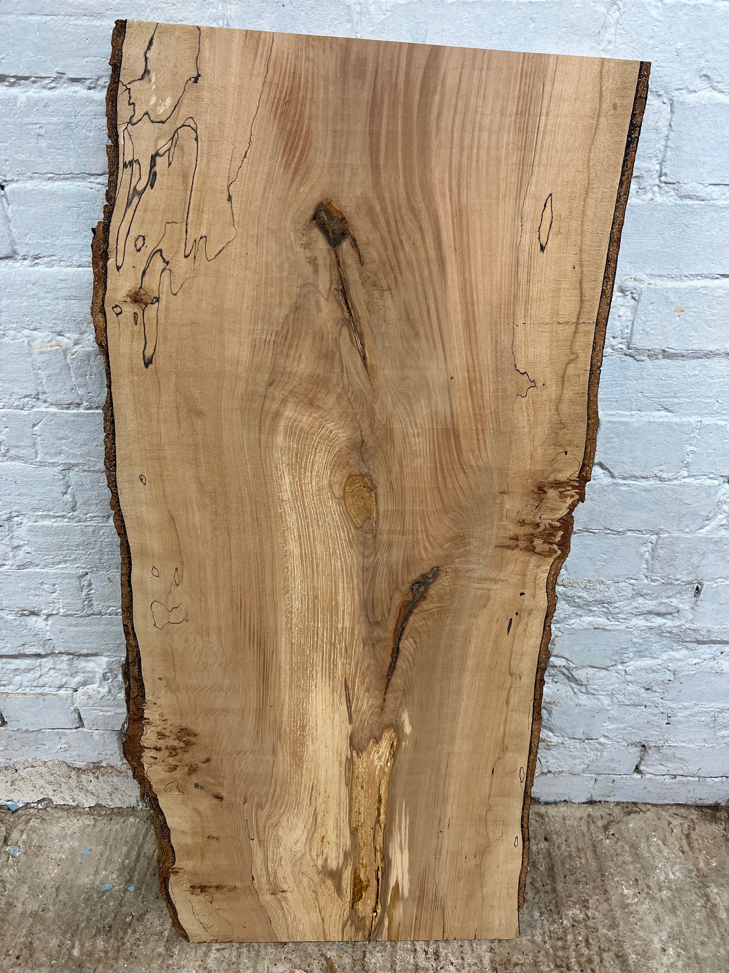 Spalted beech No 17 - 1100x460-520x27mm Planed