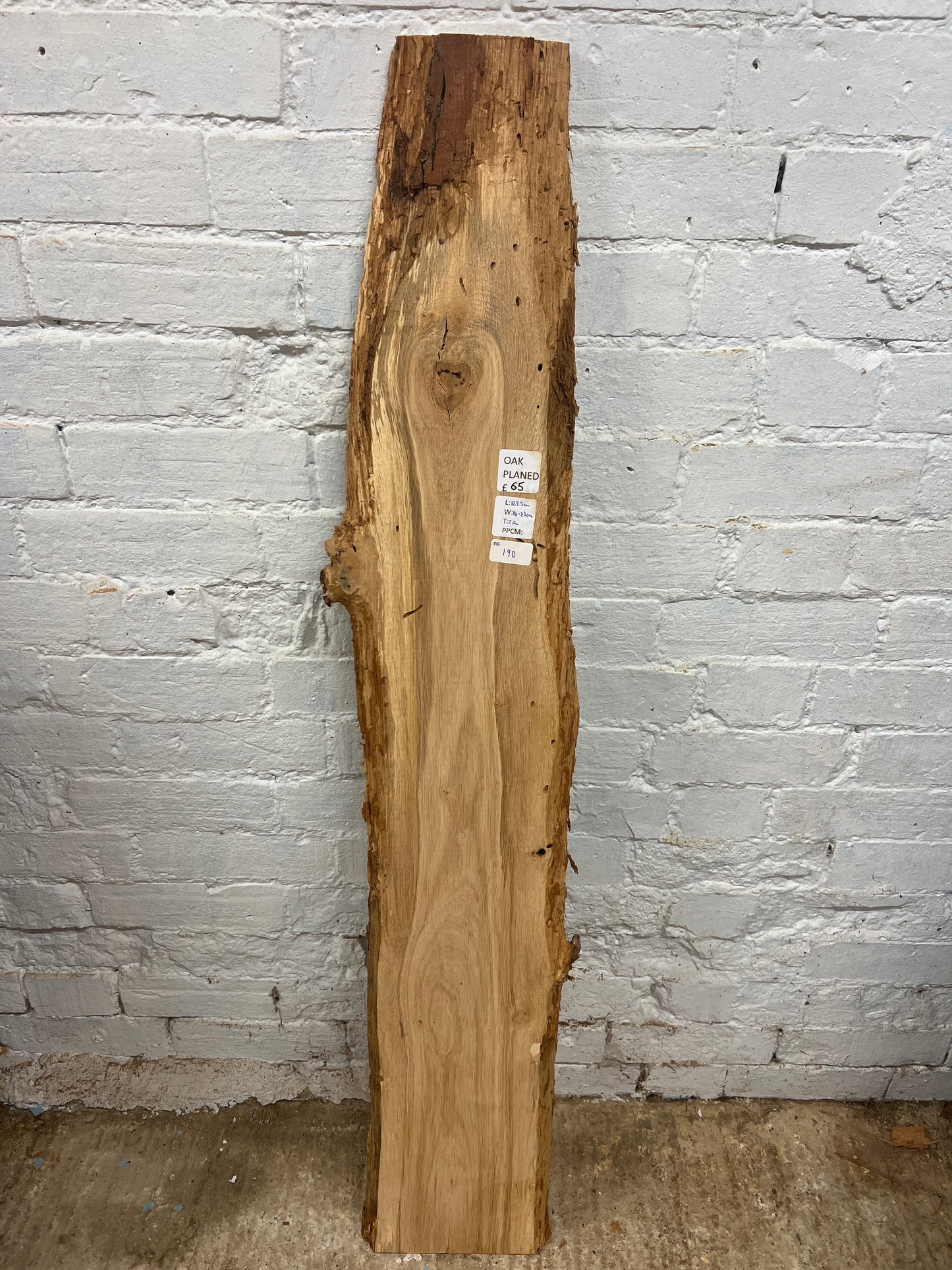 Oak No 190 - 1295x140-230x25mm Planed