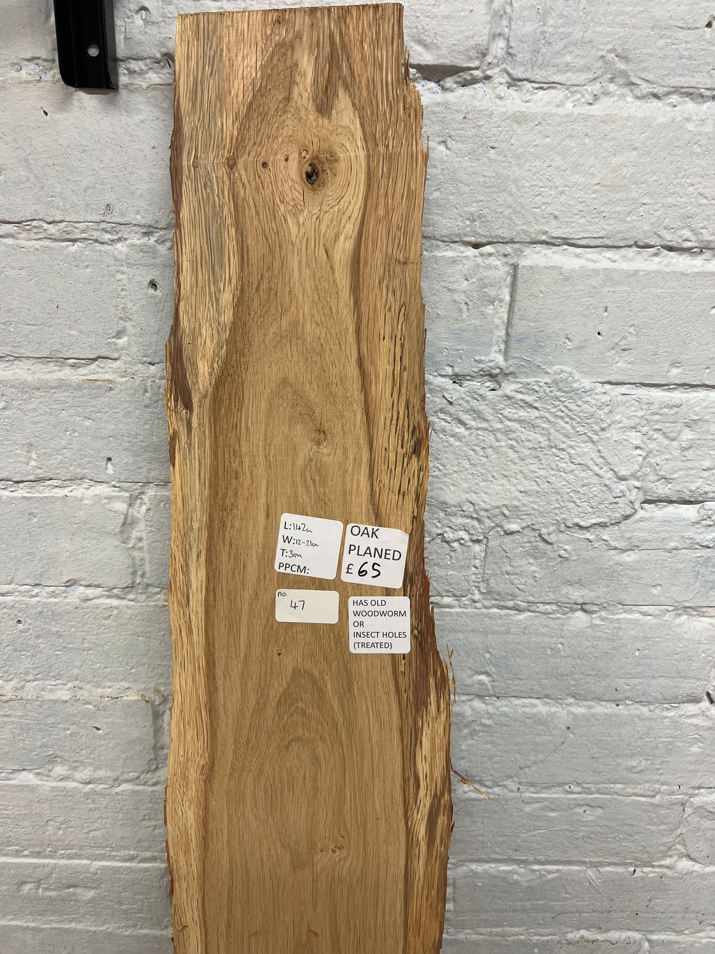 Oak Planed No 47 - 1420x120-210x30mm Planed