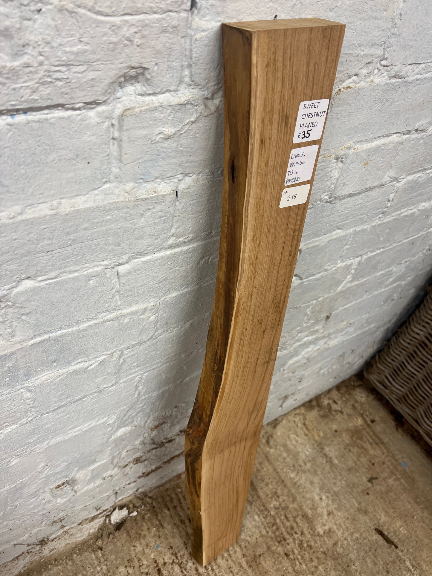 Sweet Chestnut No 235 - 1045x90-130x35mm Planed