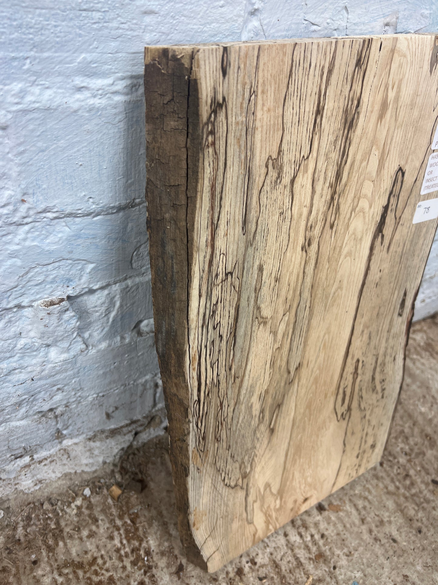 Spalted Ash No 78 - 542x300-330x30mm Planed