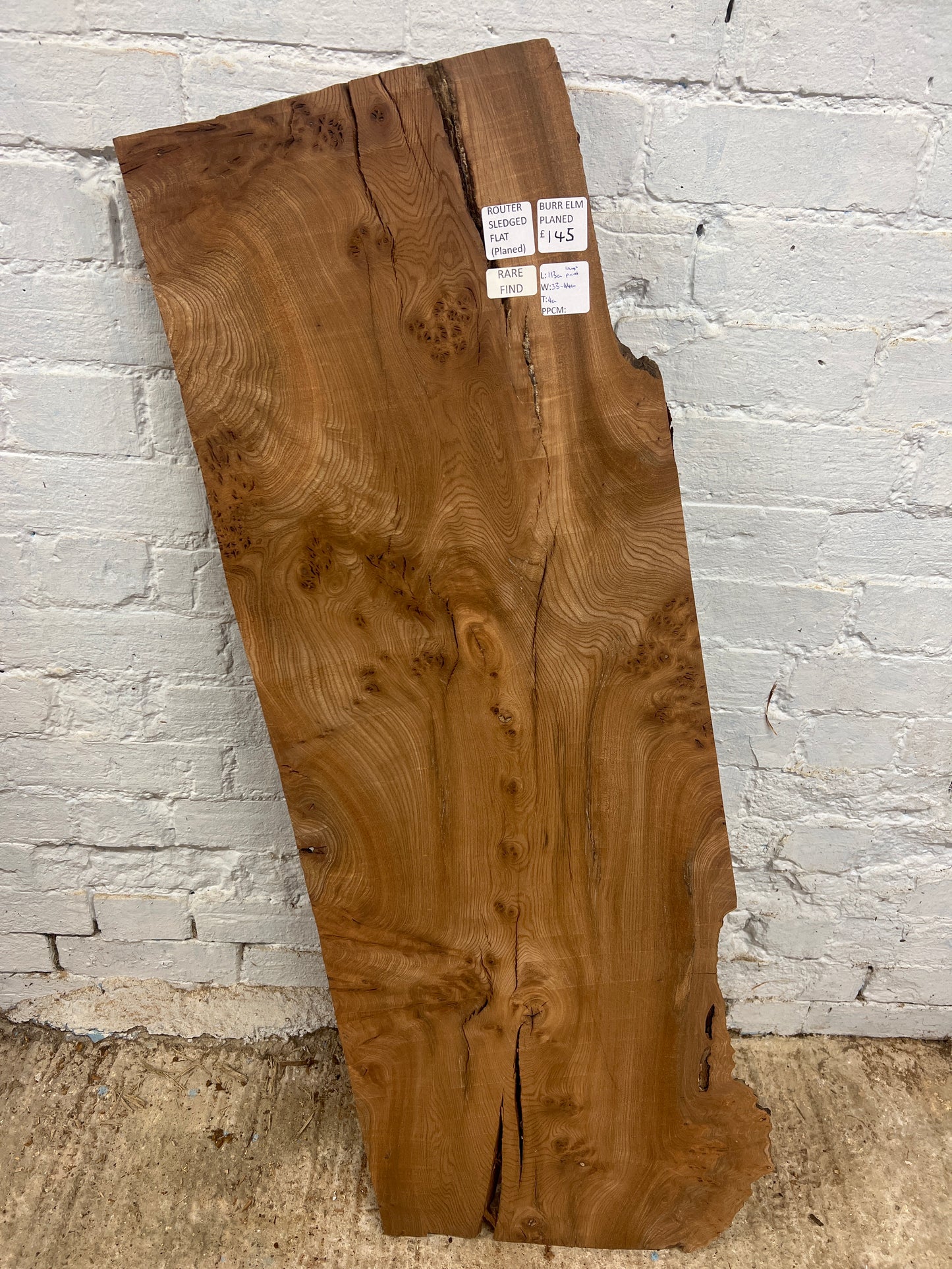 Burr Elm No 55 - 1130x330-440x40mm Planed