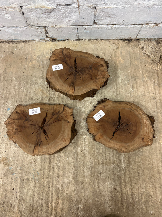 Burr Elm Rounds - 220x170x30mm Sawn
