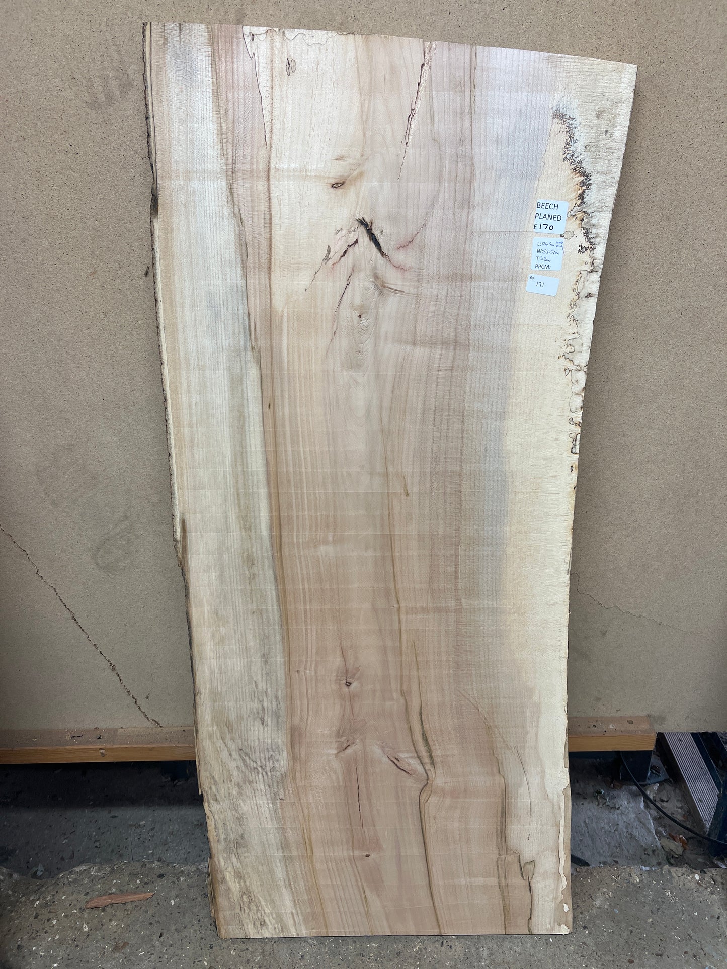 Beech No 171 - 1245x530-570mm Planed