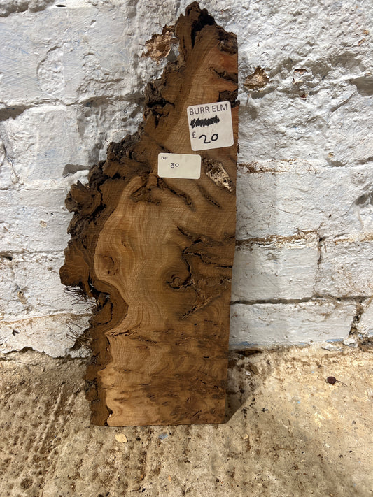Burr Elm No 80 - 380x160x25mm Sawn