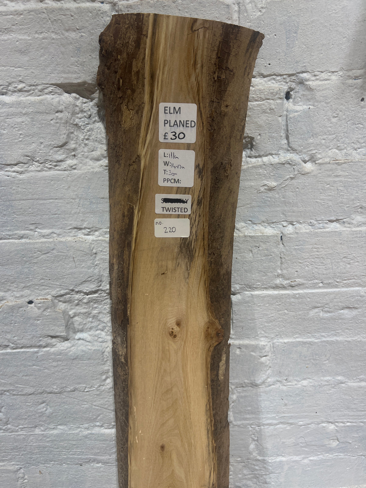 Elm No 220- 1110x140-170x30mm Planed