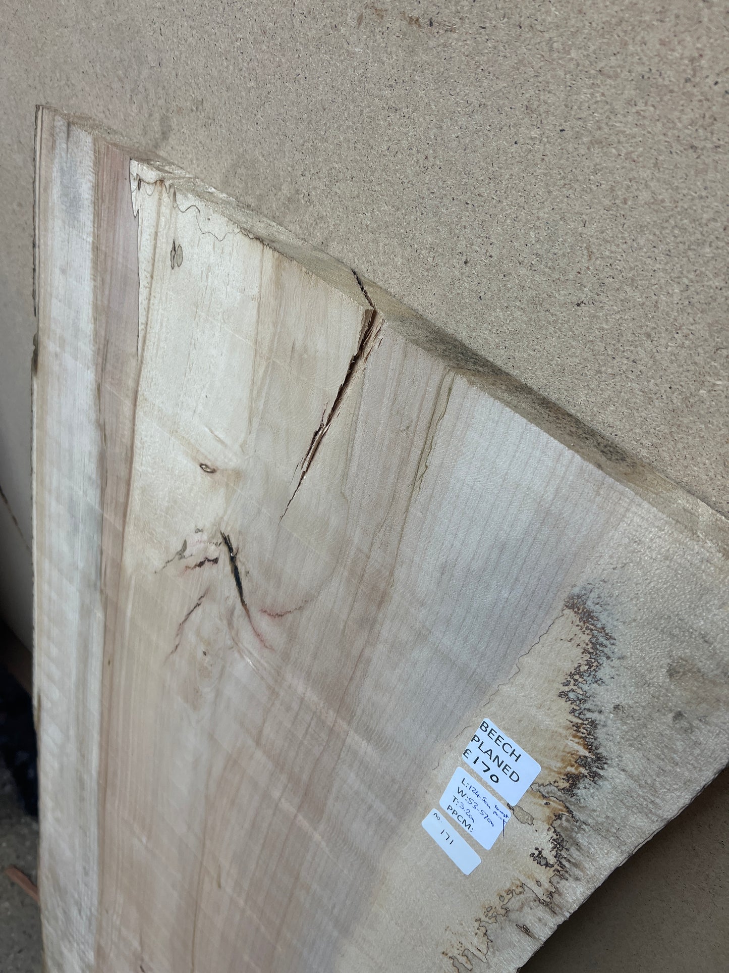 Beech No 171 - 1245x530-570mm Planed