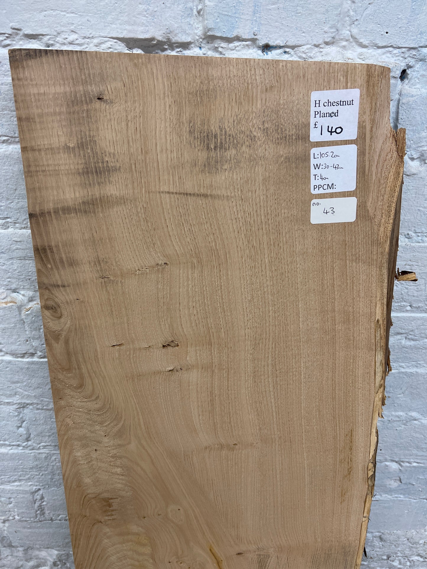 Chestnut No 43 - 1052x300-430x40mm Planed