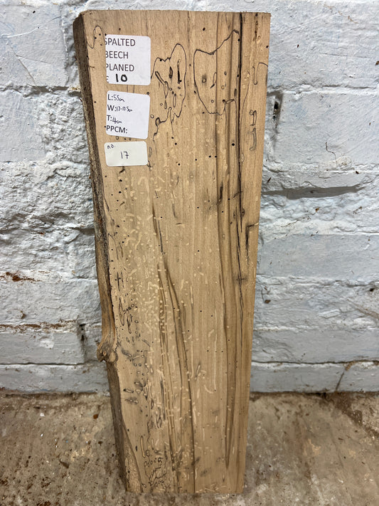Spalted beech No 17 - 550x170-175x40mm Planed