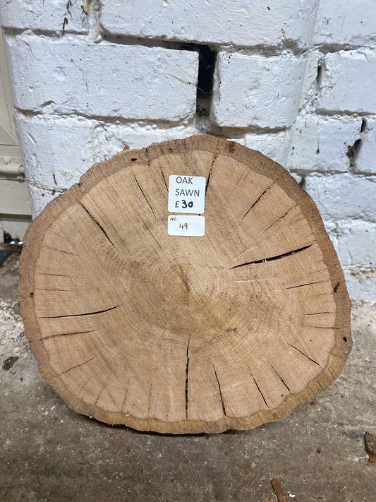 Oak Round No 49 - 330x360x60mm Sawn
