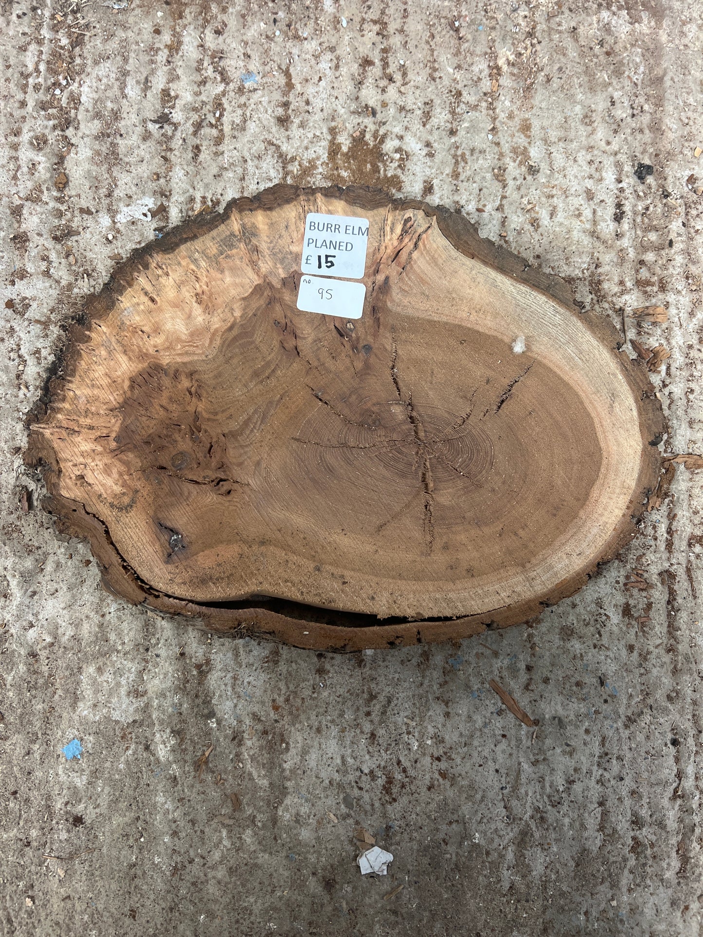 Burr Elm No 95 - 340x260x30mm Sawn