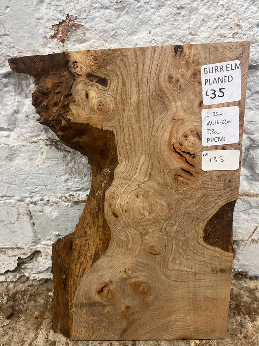 Burr Elm No 133 - 350x160-220x30mm Planed
