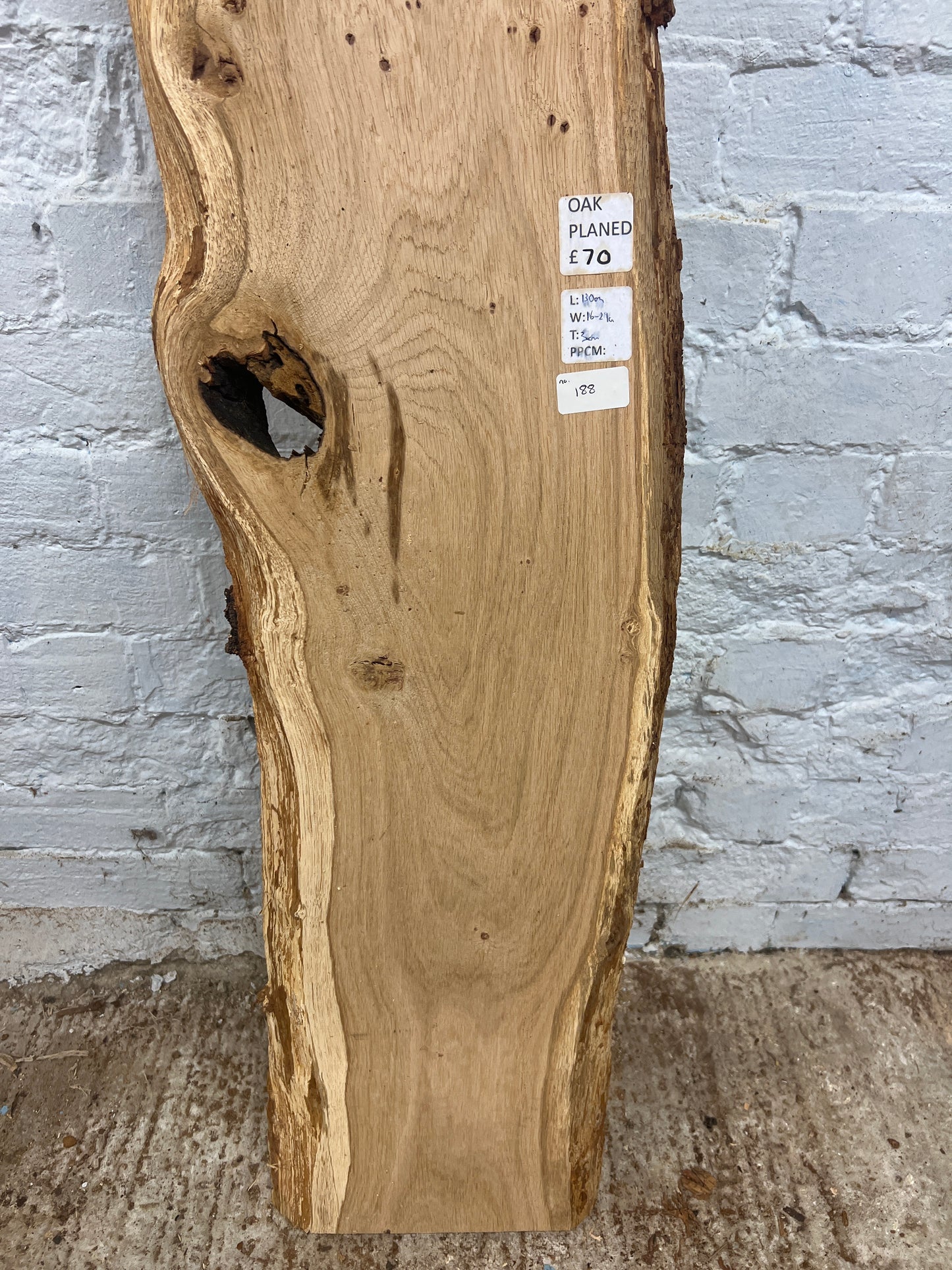 Oak No 188 - 1300x160-290x30mm Planed