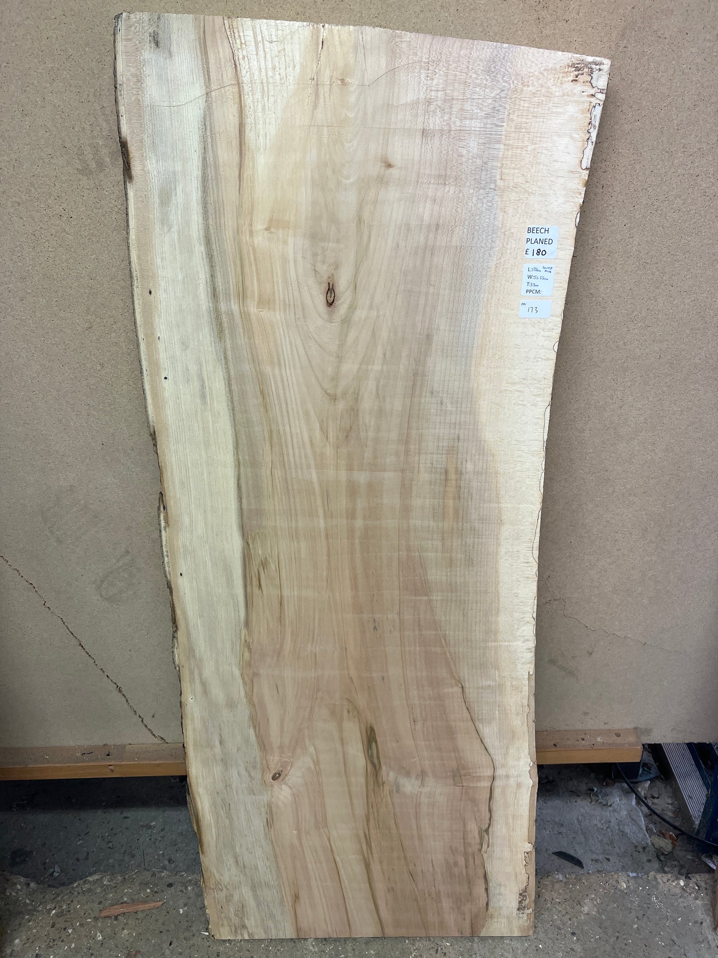 Beech No 173 - 1310x510-550x37mm Planed
