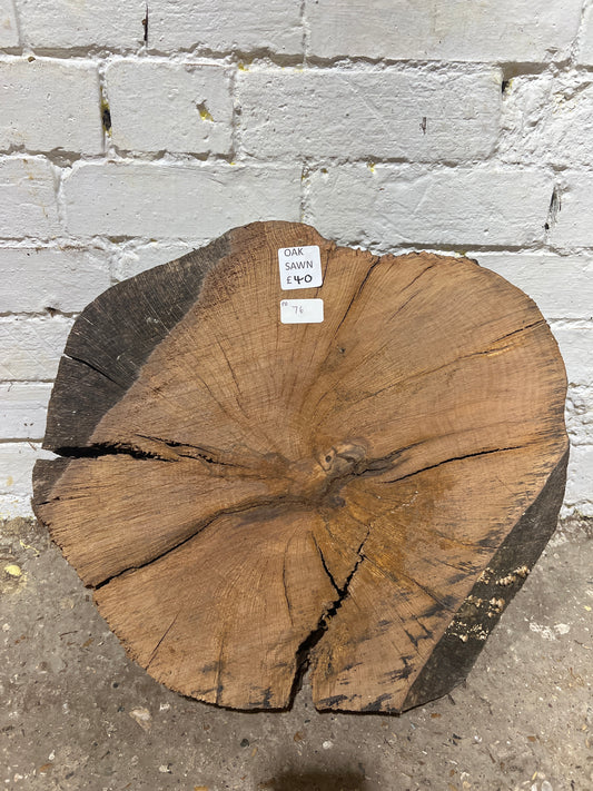 Holm Oak Round No 76 - 430x480x55mm Sawn