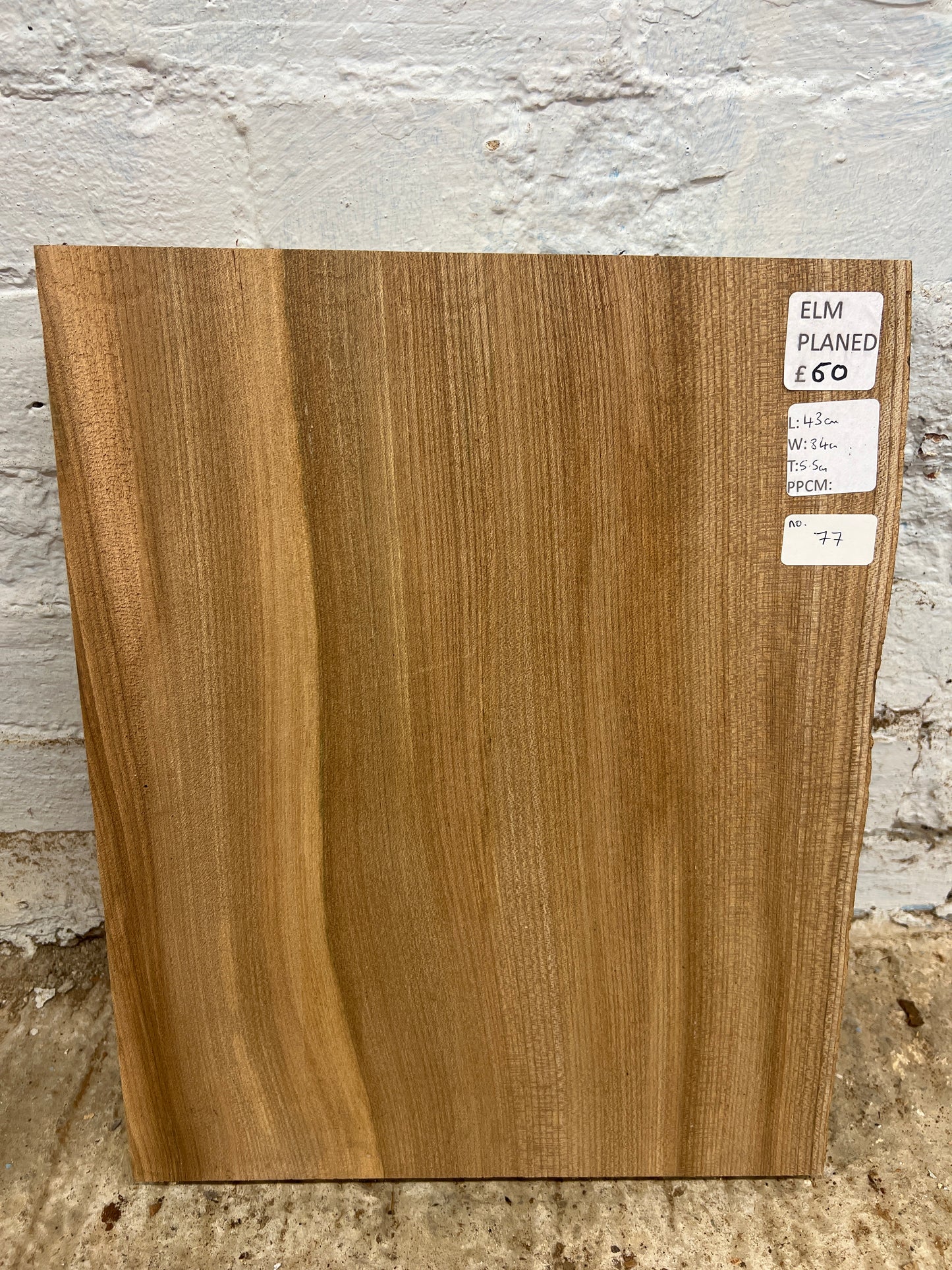 Elm No 77 - 430x340x55mm Planed