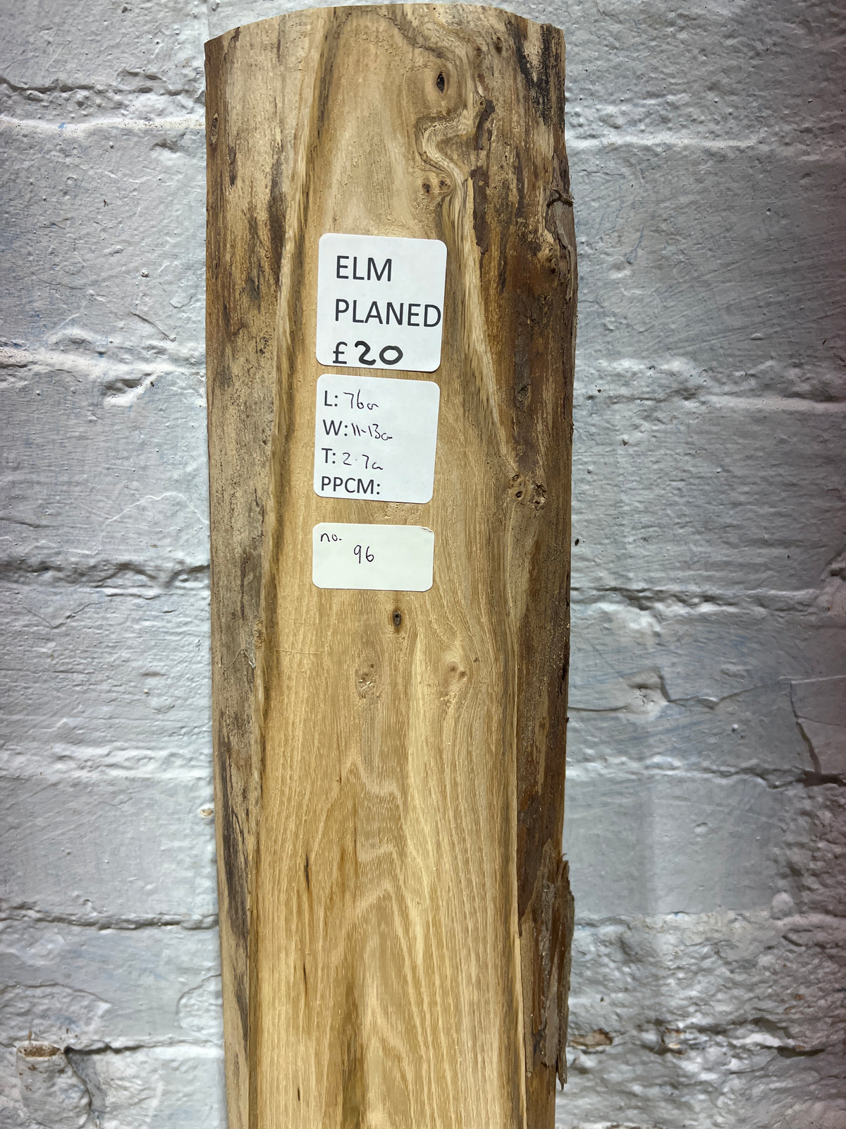 Elm No 96 - 760x110-130x27mm Planed