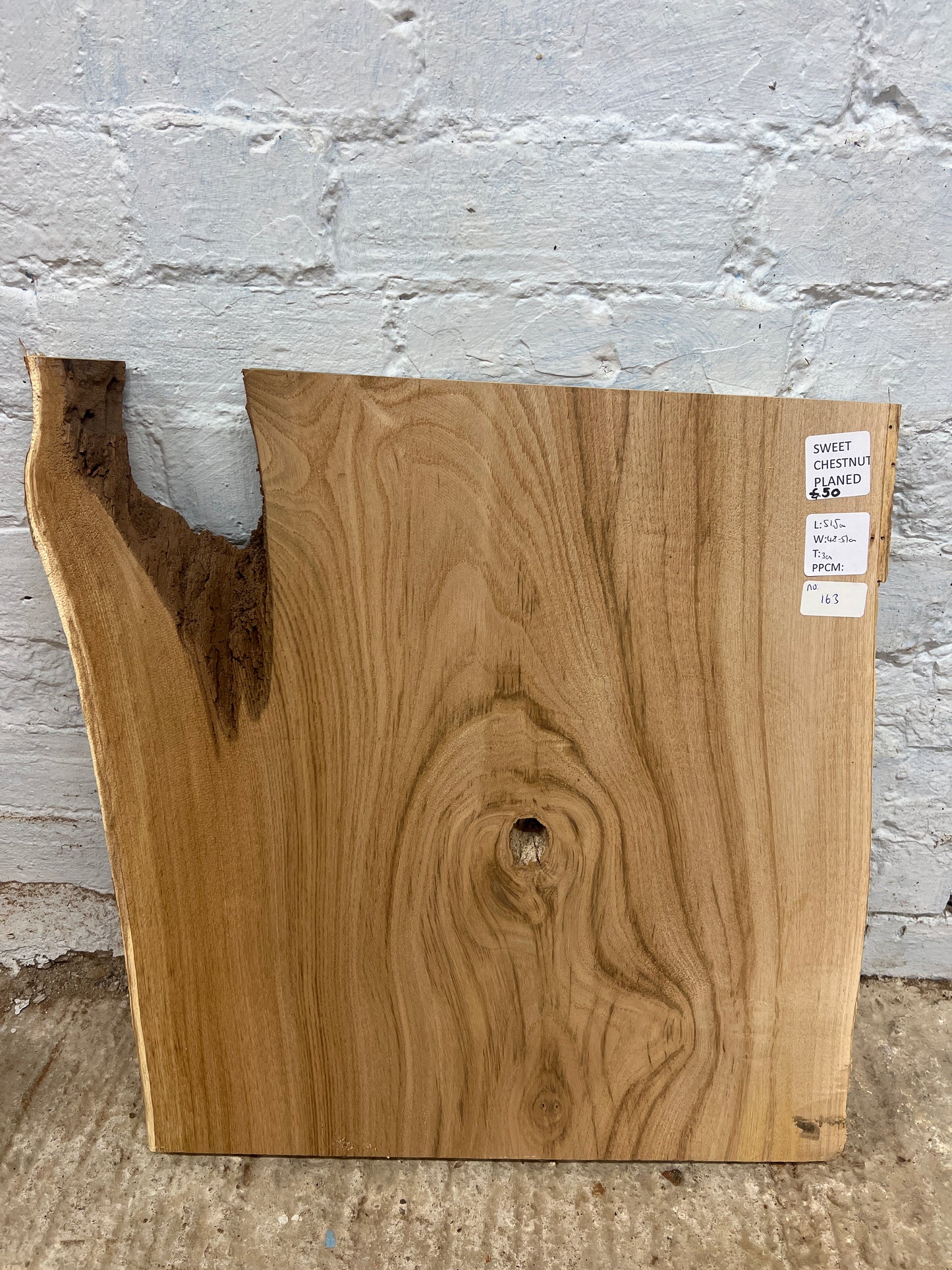Sweet Chestnut No 163 - 515x480-570x30mm Planed