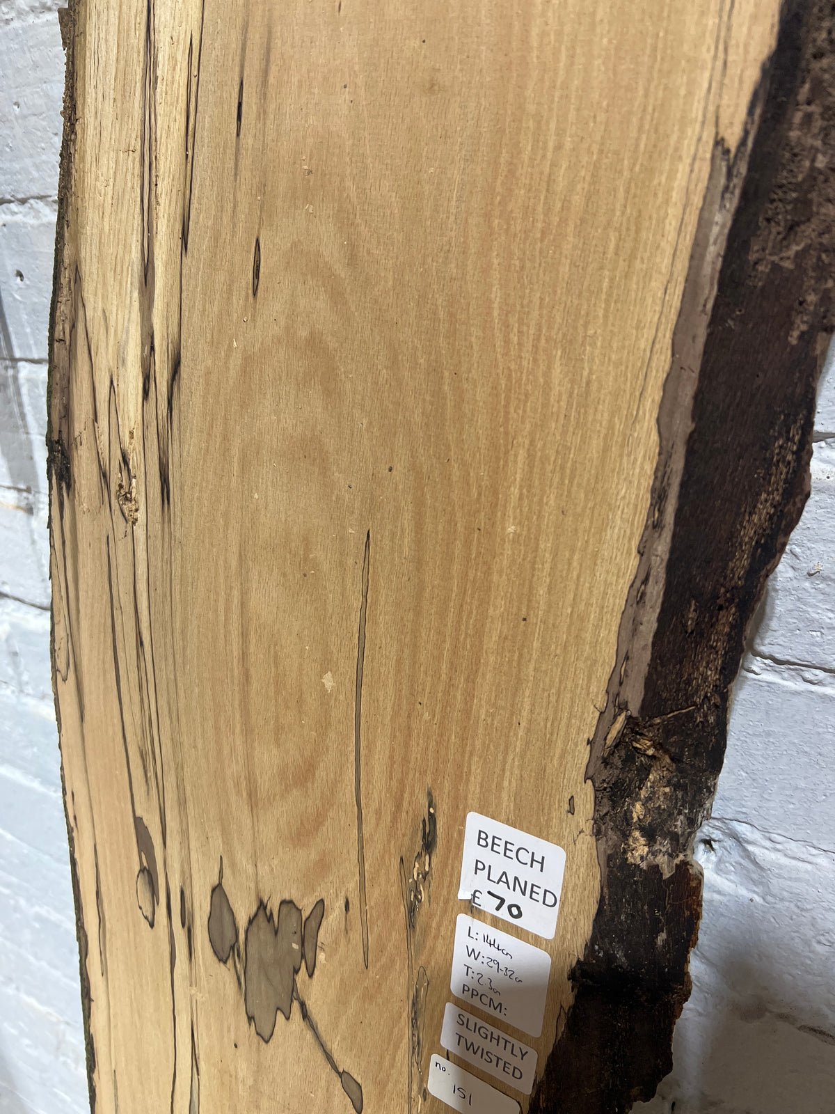 Spalted Beech No 151 - 1440x290-320x23mm Planed