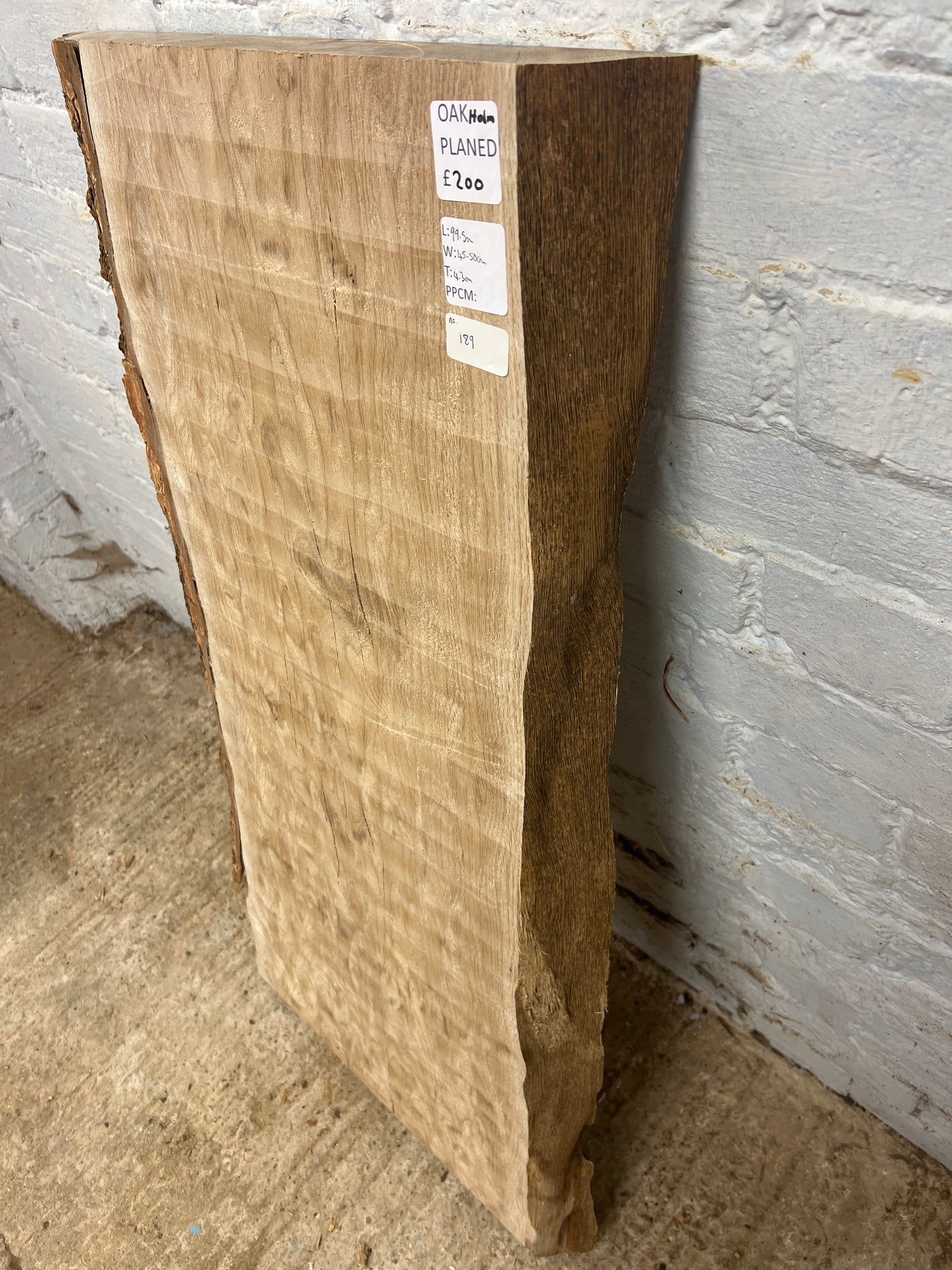 Holm Oak No 189 - 995x450-500x43mm Planed