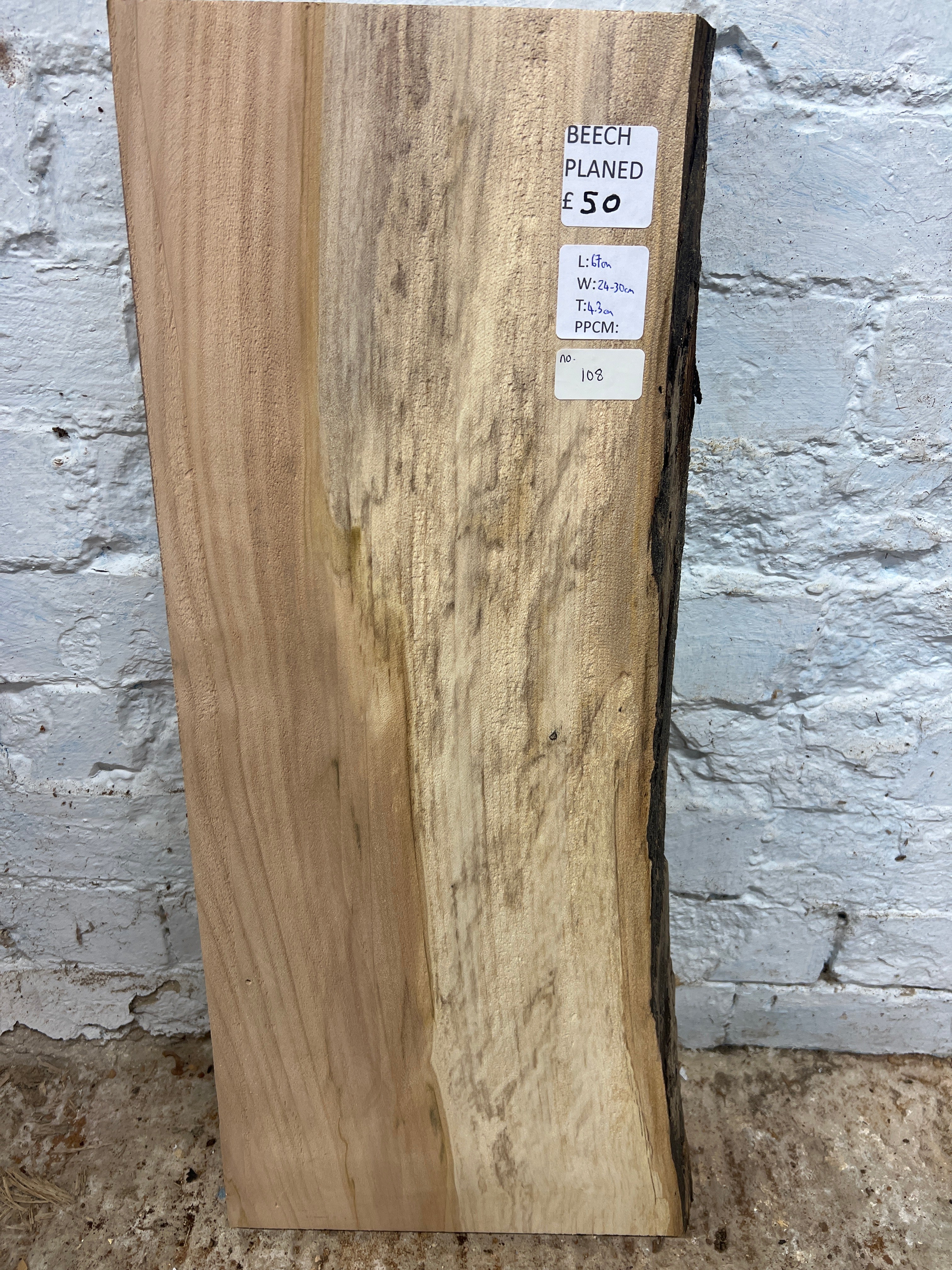 Beech No 108 - 670x240-300x43mm Planed – The Rustic Wood Barn