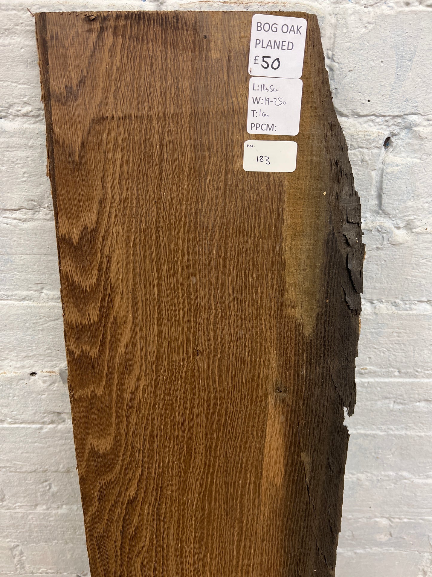 Bog Oak No 183 - 1145x190-250x10mm Planed