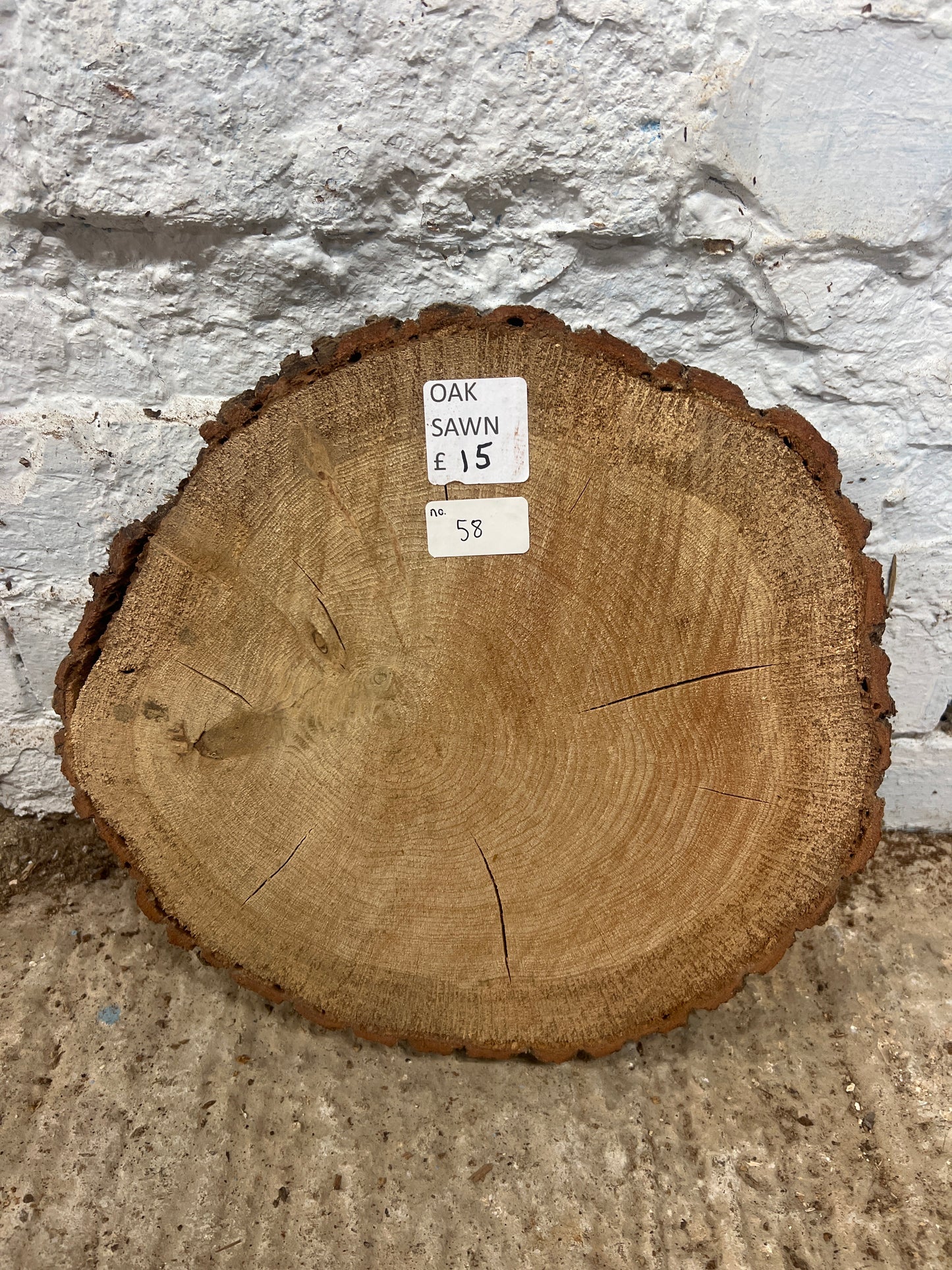 Oak Round No 58 - 320x330x50mm Sawn