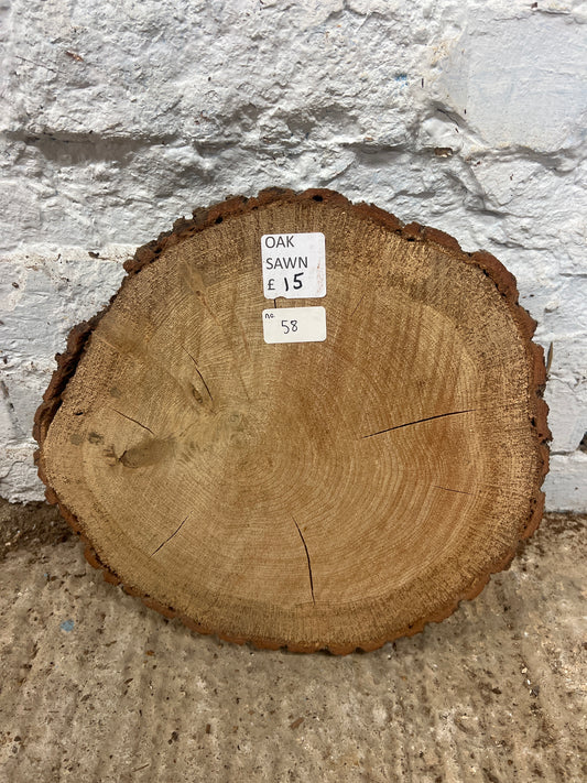 Oak Round No 58 - 320x330x50mm Sawn