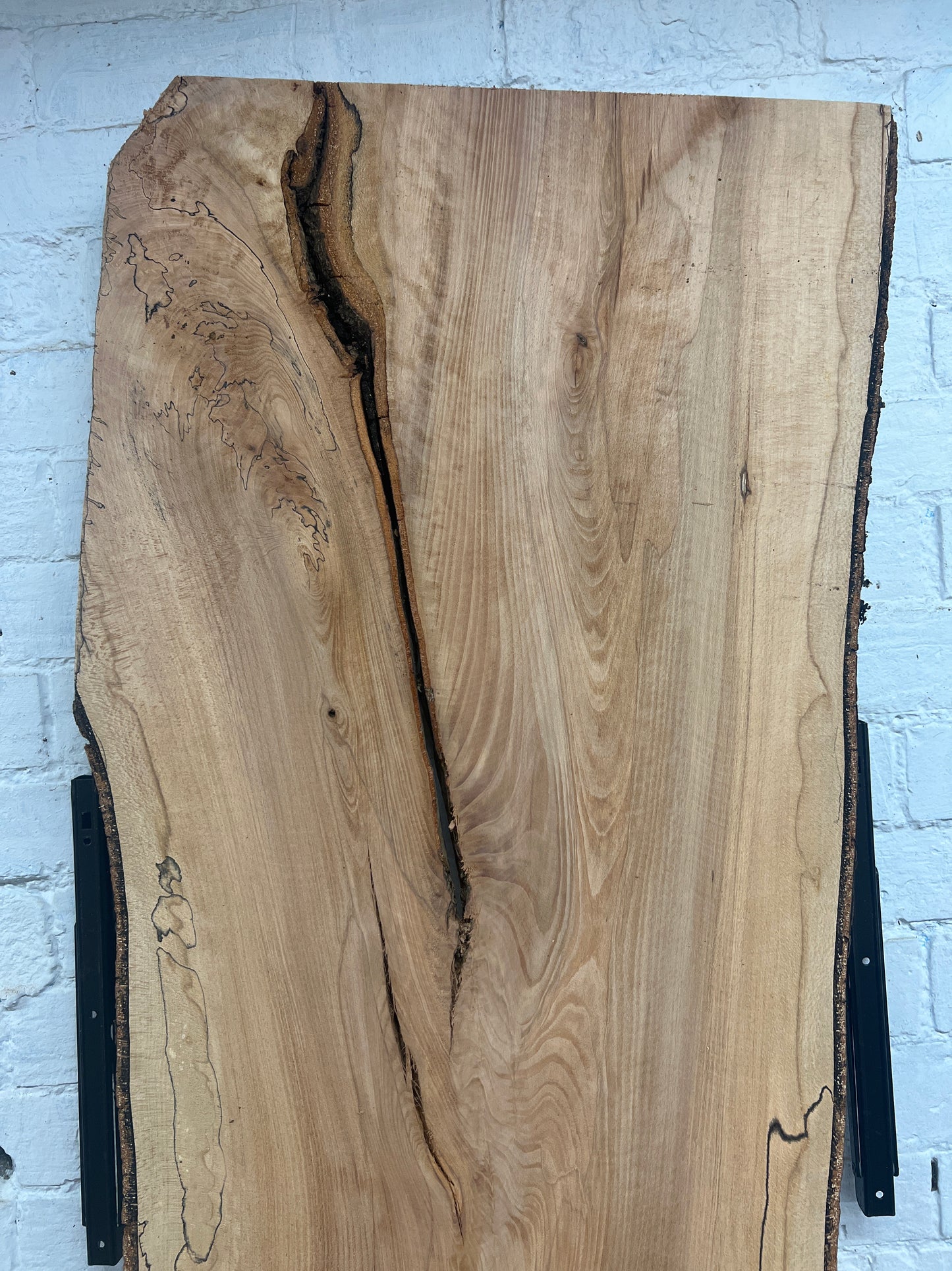 Spalted Beech No 71 - 2000x450-520x30mm Planed