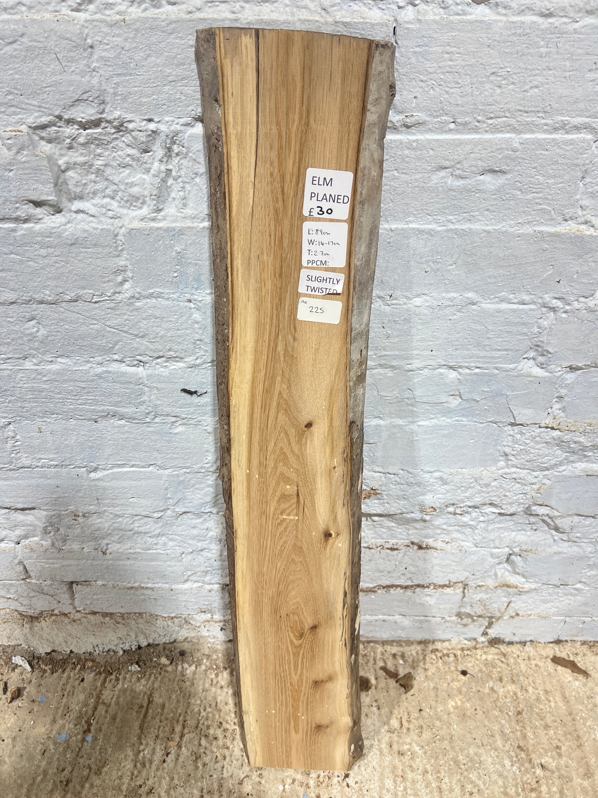 Elm No 225 - 890x140-170x27mm Planed