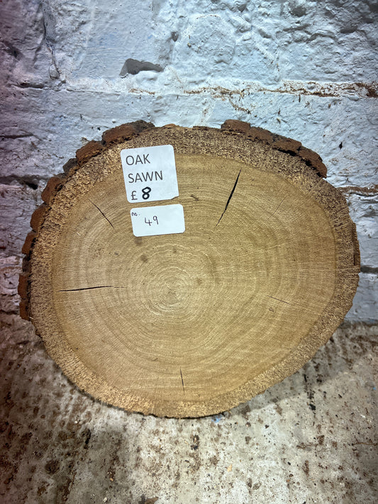 Oak Round No 49 - 250x230x45mm Sawn