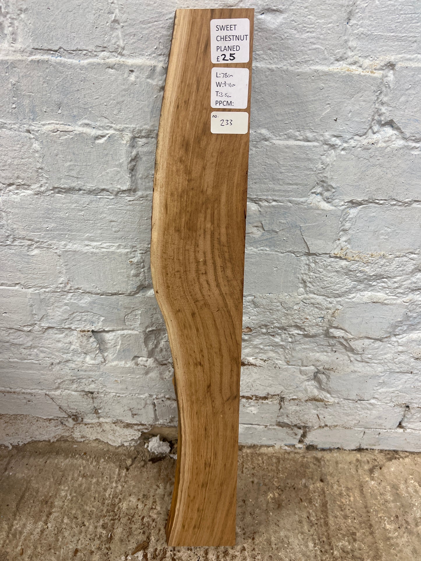 Sweet Chestnut No 233 - 780x80-120x35mm Planed